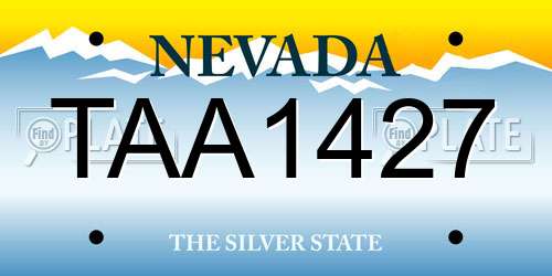 TAA1427 Nevada License Plate