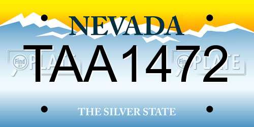 TAA1472 Nevada License Plate
