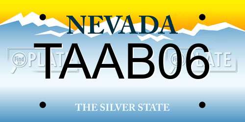 TAAB06 Nevada License Plate
