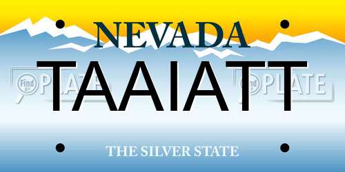 TAAIATT Nevada License Plate
