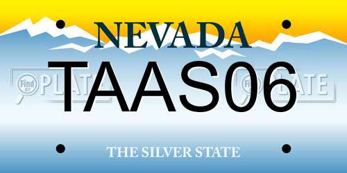 TAAS06 Nevada License Plate
