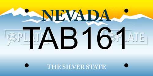 TAB161 Nevada License Plate