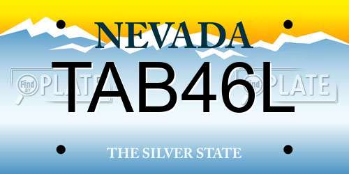 TAB46L Nevada License Plate