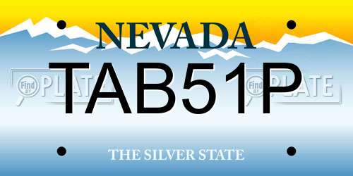 TAB51P Nevada License Plate