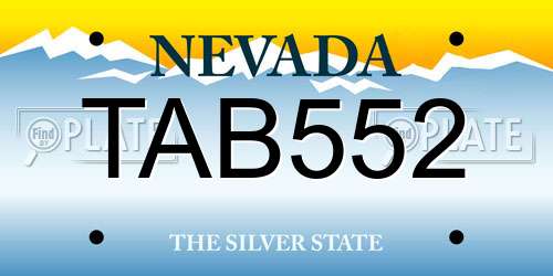 TAB552 Nevada License Plate