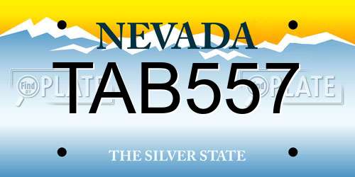 TAB557 Nevada License Plate