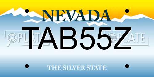 TAB55Z Nevada License Plate
