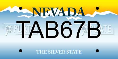 TAB67B Nevada License Plate