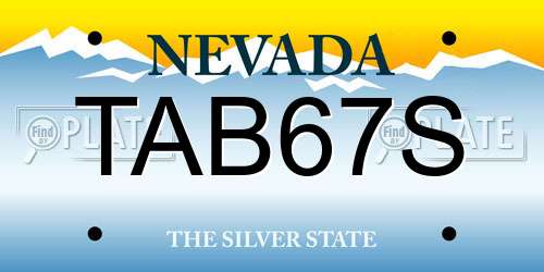 TAB67S Nevada License Plate