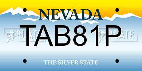 TAB81P Nevada License Plate