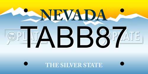 TABB87 Nevada License Plate