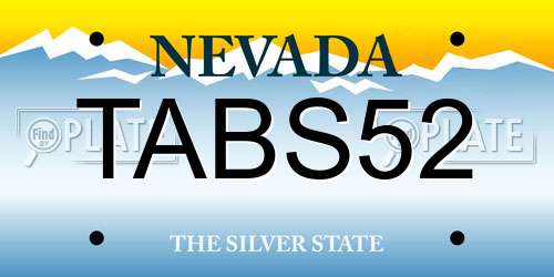 TABS52 Nevada License Plate