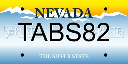 TABS82 Nevada License Plate