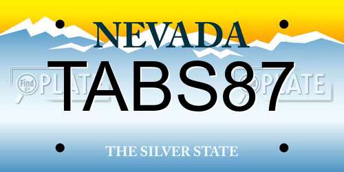TABS87 Nevada License Plate