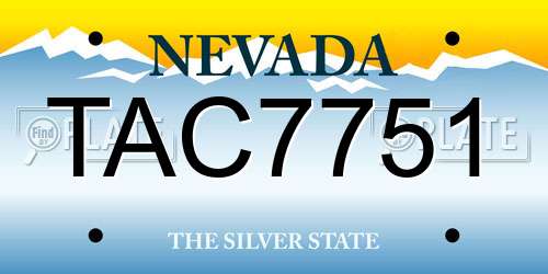 TAC7751 Nevada License Plate