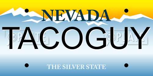 TACOGUY Nevada License Plate