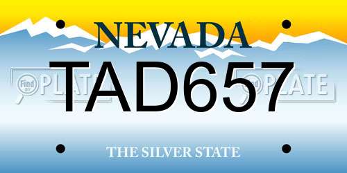 TAD657 Nevada License Plate