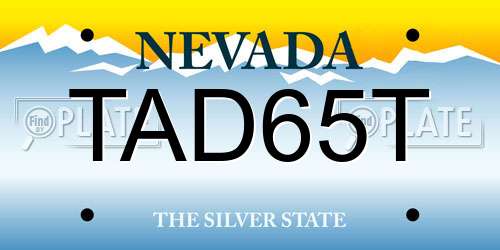 TAD65T Nevada License Plate