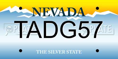 TADG57 Nevada License Plate