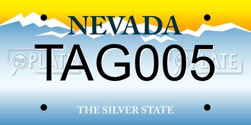 TAG005 Nevada License Plate