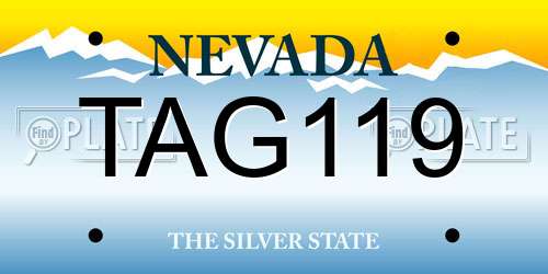 TAG119 Nevada License Plate