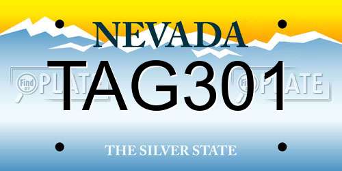 TAG301 Nevada License Plate