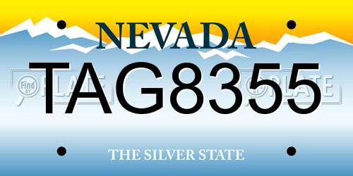 TAG8355 Nevada License Plate