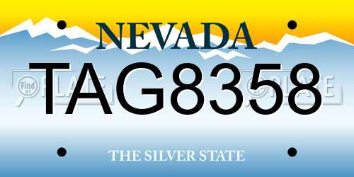 TAG8358 Nevada License Plate