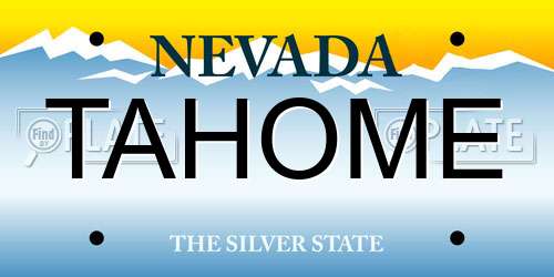 TAHOME Nevada License Plate