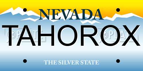 TAHOROX Nevada License Plate