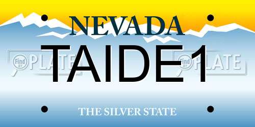 TAIDE1 Nevada License Plate