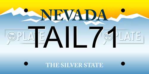 TAIL71 Nevada License Plate