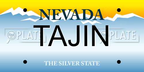 TAJIN Nevada License Plate