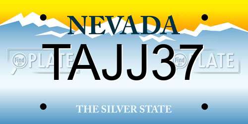 TAJJ37 Nevada License Plate