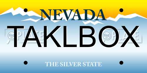 TAKLBOX Nevada License Plate