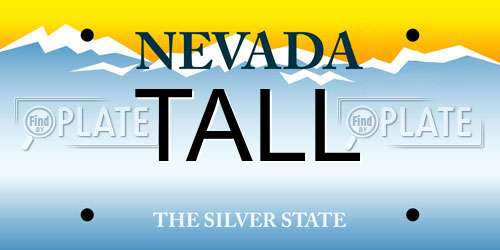TALL Nevada License Plate