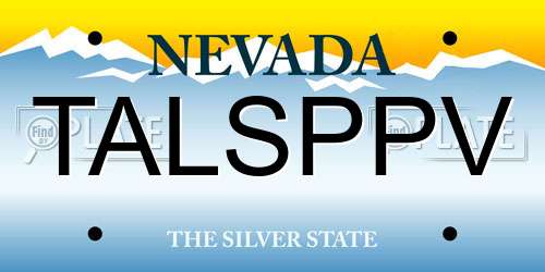 TALSPPV Nevada License Plate