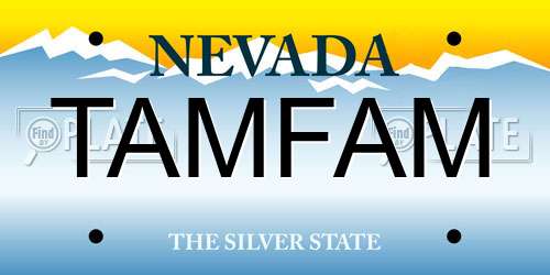 TAMFAM Nevada License Plate