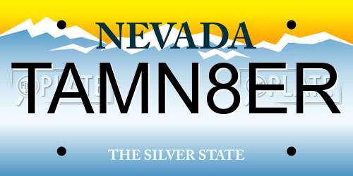 TAMN8ER Nevada License Plate