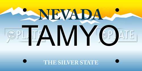 TAMYO Nevada License Plate