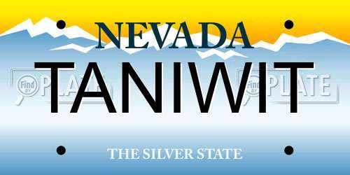 TANIWIT Nevada License Plate