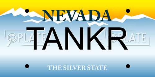 TANKR Nevada License Plate