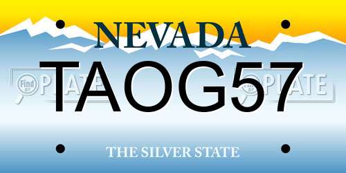 TAOG57 Nevada License Plate