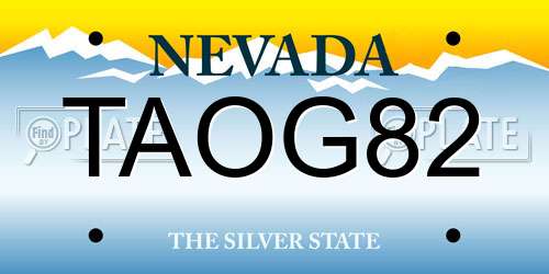 TAOG82 Nevada License Plate