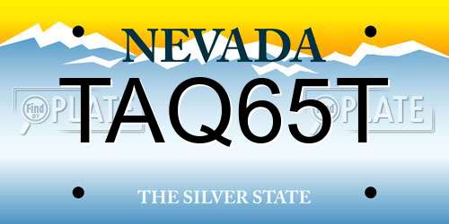 TAQ65T Nevada License Plate