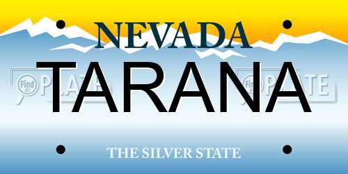 TARANA Nevada License Plate