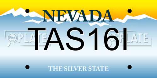 TAS16I Nevada License Plate