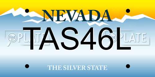 TAS46L Nevada License Plate