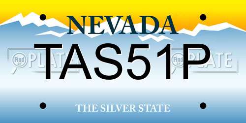 TAS51P Nevada License Plate
