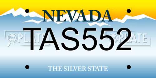 TAS552 Nevada License Plate